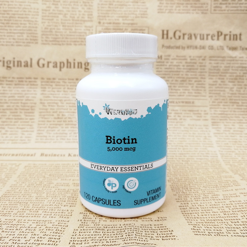 American Biotin 5000 Adult 120 Capsules B Vitamin H Hashimoto with Biotin