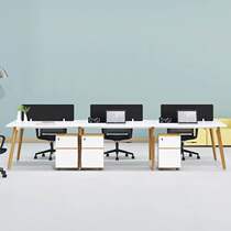  Nordic four-person office desk and chair combination Simple modern six-person office desk screen table and chair office furniture