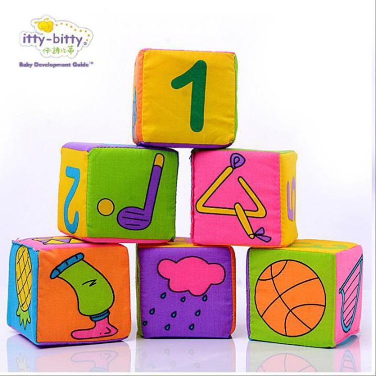 Yi Shi Beati does not have building blocks rattle soft cloth building block set for infants and young children puzzle grasping stacking wooden toys