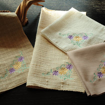 Three pieces of Chinese style Chinese cotton linen embroidered handkerchief handkerchief wipe face towel sweat towel