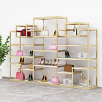 Shoe store shoe bag display rack clothing mall live broadcast childrens shoes shop multi-layer floor shelf free combination aluminum alloy
