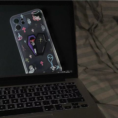 X Congming33 Bless U New Illustration Transparent Clear 15, 14, 13, 12, 11 iPhone Case