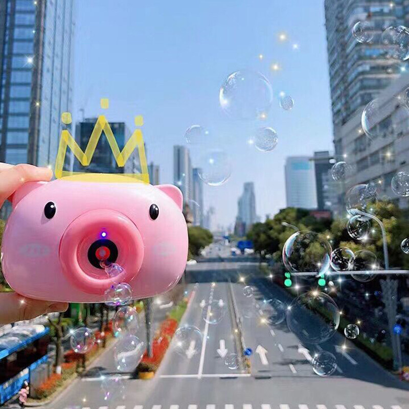 Picnic list red electric pig bubble machine girl heart in glowing blowing bubble machine children fully automatic
