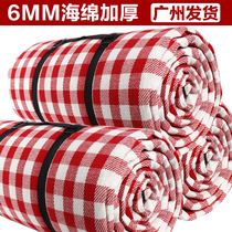 Net Red Outdoor Picnic Ground Mat Ins Wind Portable Thickened Red Plaid Picnic Cloth Day Style Meadows Anti-Tide Mat Lawn