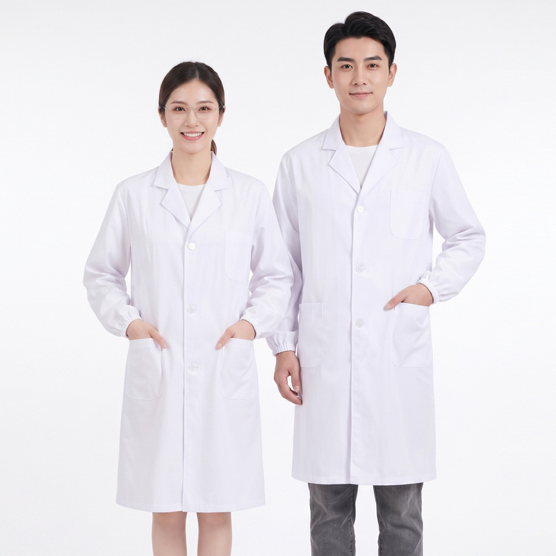Breathable White Coat, Long-Sleeved, Thin, Summer, Unisex, Student Chemistry Lab Coat, Short-Sleeved Food Work Uniform, Doctor's Uniform Breathable White Coat, Long-Sleeved, Thin, Summer, Unisex, Student Chemistry Lab Coat, Short-Sleeved Food Work Uniform, Doctor's Uniform