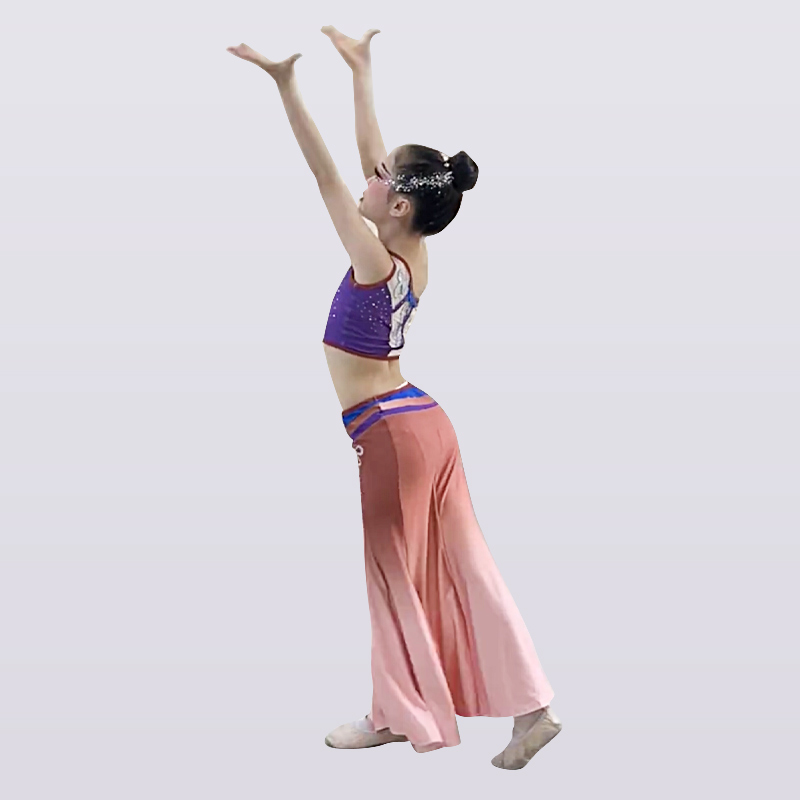 Children Dai ethnic dance Costume Arts of Dai ethnic dress Peach Li Drama Project Purple Pottery for Costume National Dance-Taobao