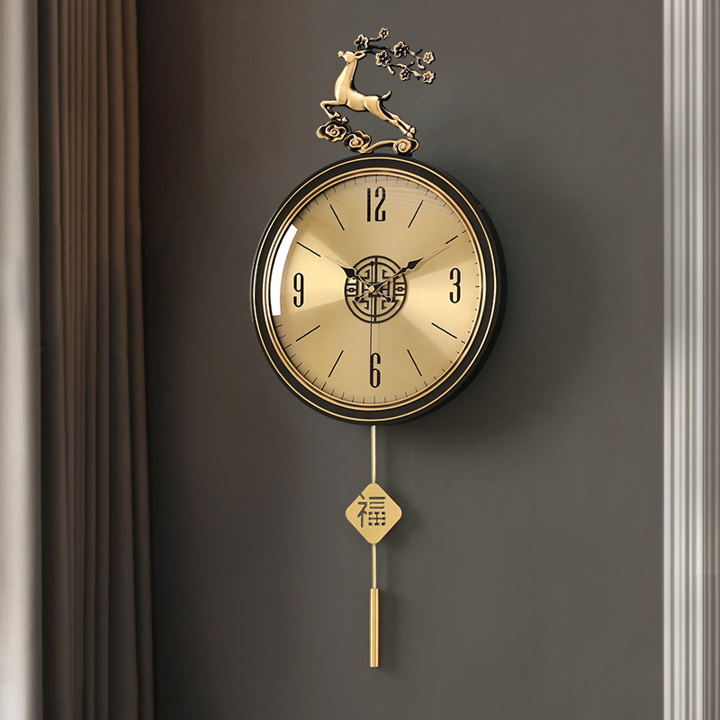 Light extravagant brass hanging bell for home living room Decorative Wall Bell Hall Creative Table Hanging Wall Upscale Personality Swing Quartz Clocks-Taobao