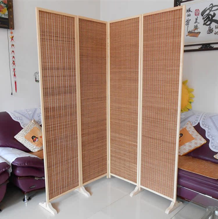 Vách ngăn phòng khách sân vườn đơn giản tre gỗ rắn gỗ Trung Quốc đẹp gấp màn hình văn phòng khách sạn gấp di động - Màn hình / Cửa sổ bức bình phong đẹp