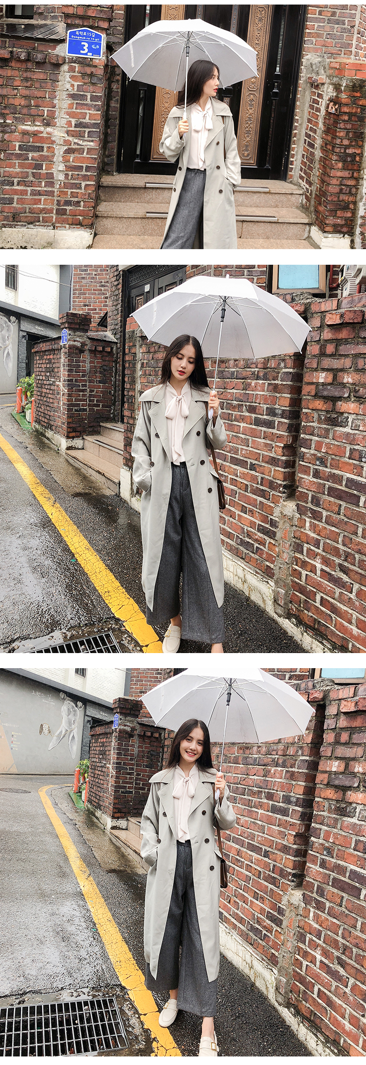 Thị trấn nhỏ morning sáng sớm Bộ phim truyền hình Hàn Quốc hai tông màu đa năng áo sơ mi nữ kiểu cách