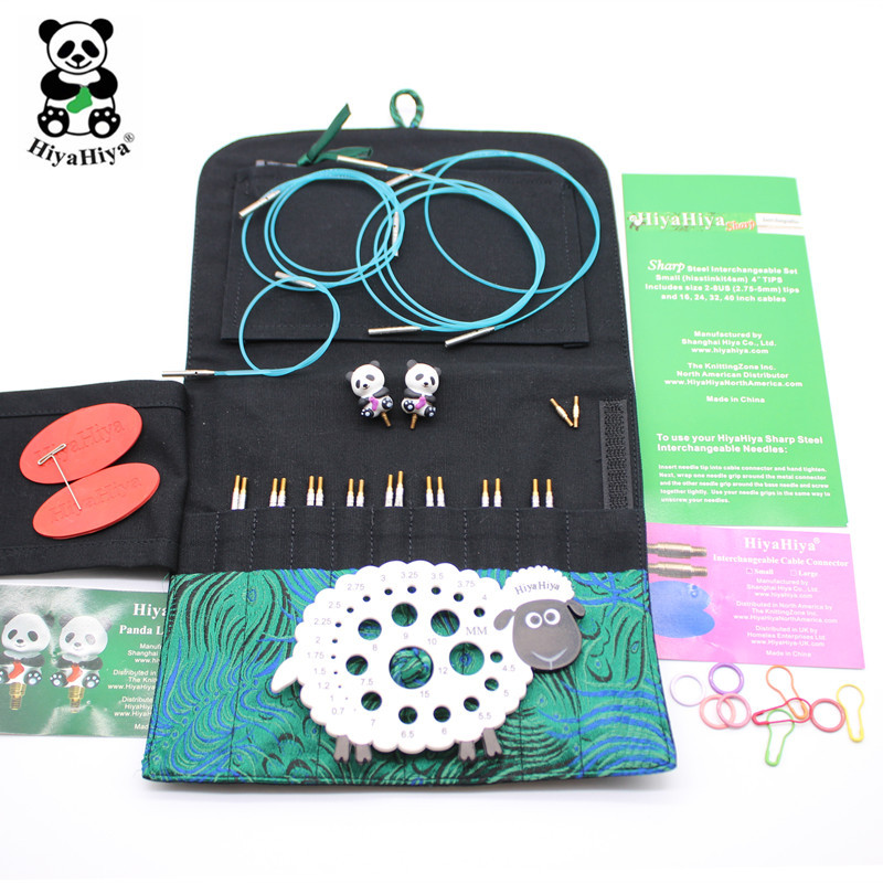 Authentic Hiyahiya Pointed/Round Head Stainless Steel/Bamboo Circular Knitting Needles, Detachable Long and Short Circular Needles, Sweater Needle Set