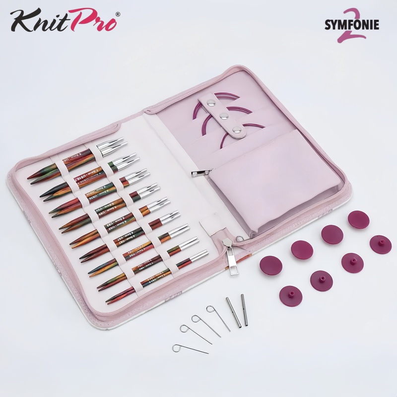Knitpro Symfonie2.0 Color Wood Second Generation Detachable 4/ 5inch Sweater Needle Sleeve Collar Needle Set Knitpro Symfonie2.0 Color Wood Second Generation Detachable 4/ 5inch Sweater Needle Sleeve Collar Needle Set