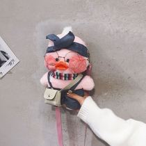 Hyperturic duck slope bag plush doll cartoon cute little fairy mesh red shoulder bag