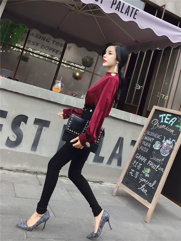 Mùa thu đông 2018 mới của phụ nữ Phiên bản Hàn Quốc của quần legging đen mỏng nữ có eo cao là quần skinny bút chì nữ quần lót lông cho nữ