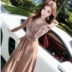 2018 thu đông mới của phụ nữ khí chất Hàn Quốc V-cổ dài tay quai eo thon dài đầm xòe dài các mẫu váy hạ eo đẹp	 Váy eo cao