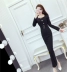 Mùa thu 2018 mới của quý cô khí chất Hàn Quốc khóa dài tay thon dài váy xẻ túi hông váy qua đầu gối