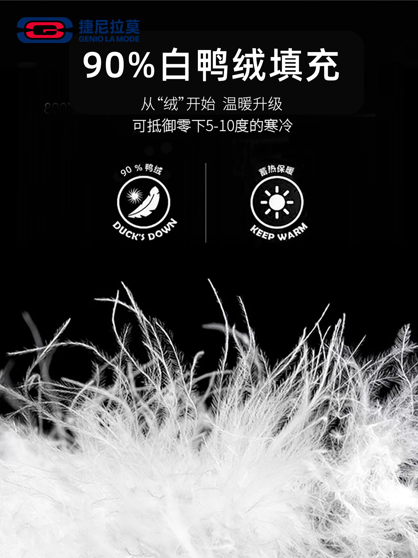 Geniolamode Men's down Jacket Winter New Windproof Waterproof Thickened Warm Short Coat Trendy