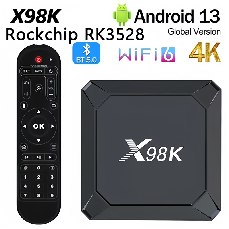X98K Rk3528 Set-Top Box Android 13 Network High-Definition Player 4K Box Wifi6 Dual-Band Bluetooth