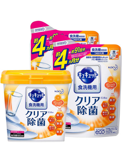日本花王洗碗机洗涤剂进口亮碟清洁专用盐三合一餐具清洗剂洗碗粉