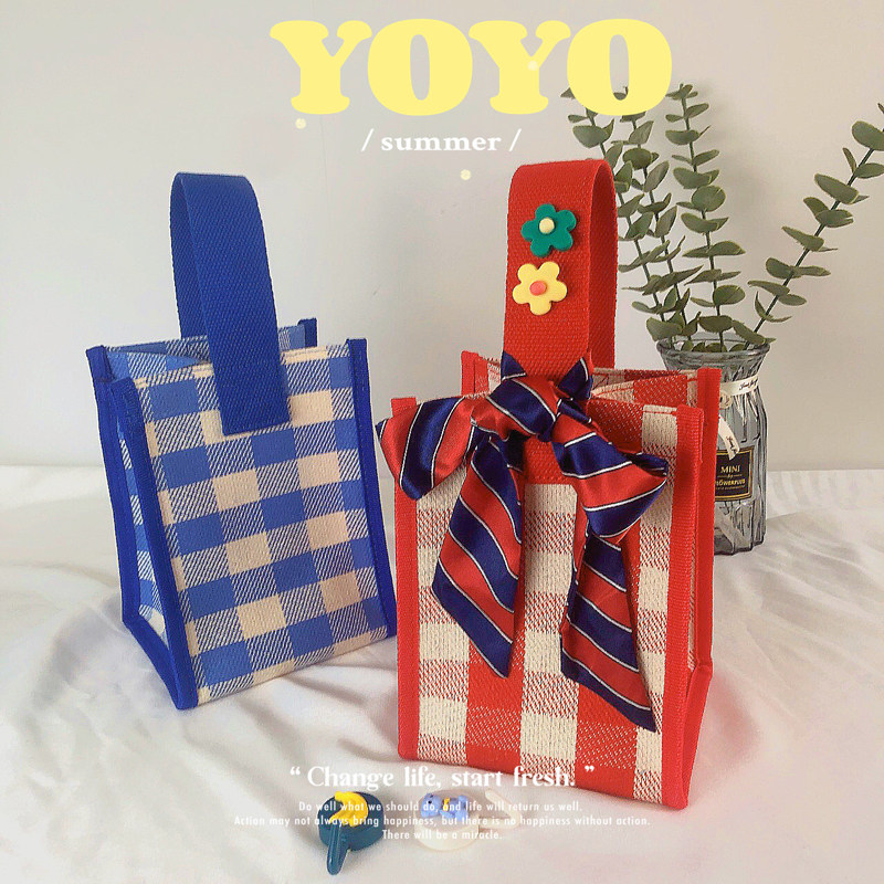 YOYO new mini waterproof portable canvas bag fashionable all-match hand bag to go out fashion storage bag hand bag