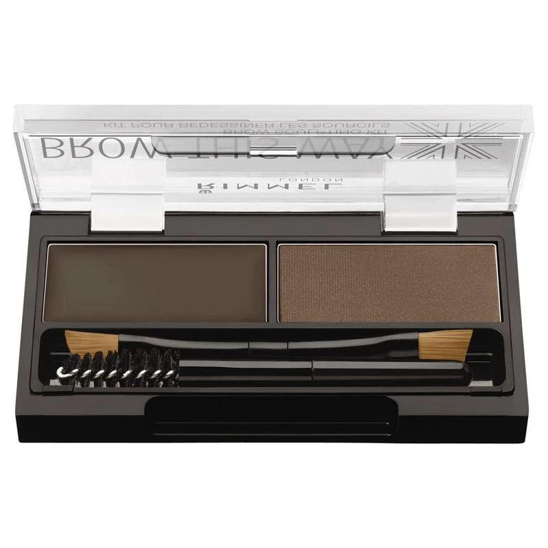 [Rimmel Brow This Way пудровый набор для бровей 003 Dark Brown]