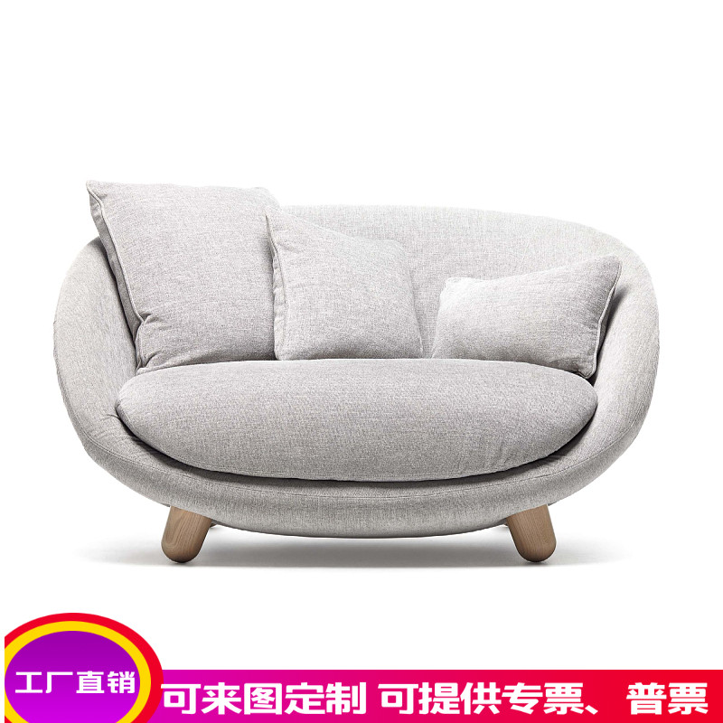 Nordic Design European Art Extravaganza Type Glass Fiber Size Family Living Room Sample House Display Center Reception Double Sofa