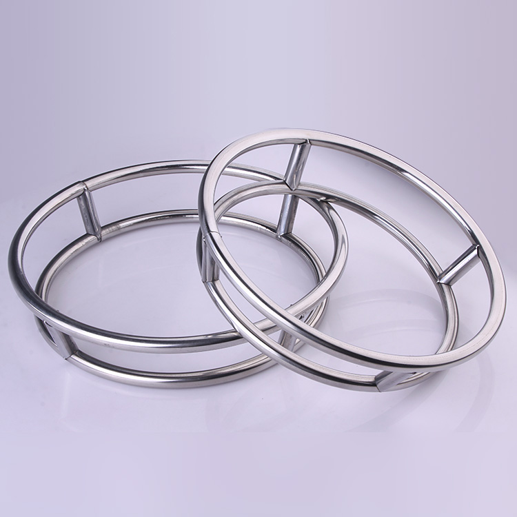Thickened stainless steel round tube pot holder Double-layer pot mat pot holder wok holder Heat insulation and anti-scalding shelf pot holder