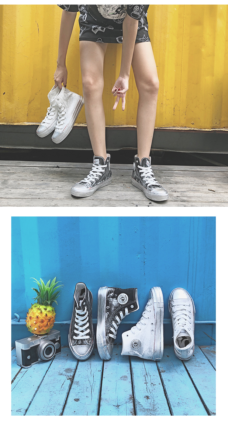 Giày cao gót s skr 2018 mới của Hàn Quốc ulzzang Giày thủy triều Harajuku thập niên 1970 giày ecco nữ