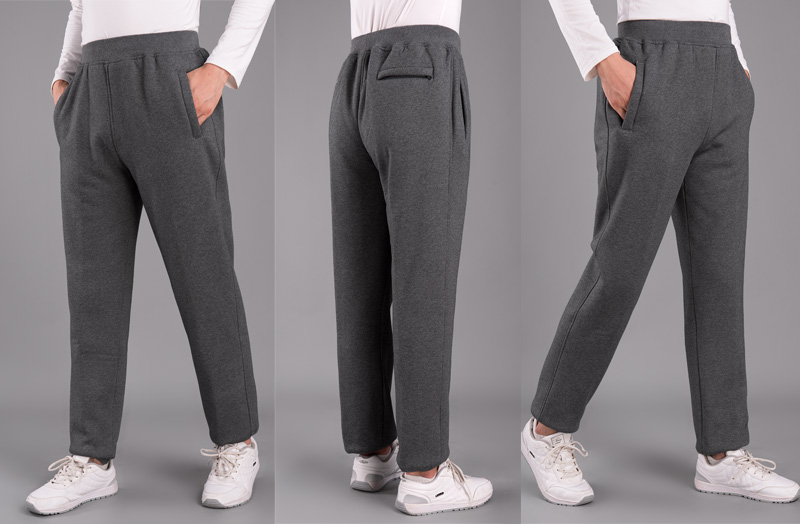 Quần bó sát da cừu trung và già, quần âu nam cộng với kích thước cộng với chất béo dày cotton cao eo ấm quần bò nam