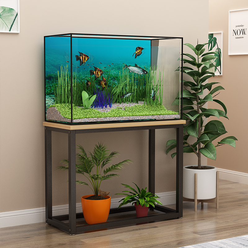 Nordic Solid Wood Iron Art Fish Tank Shelf Tortoise Tank Rack Base Bottom Cabinet TV Corridor Genguan Side Table Minima Tank Cabinet