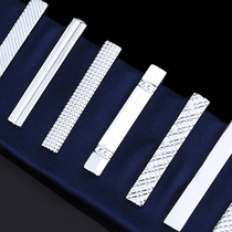 Korean version of the tie clip 4cm short silver fashion simple mens wedding tie clip male collar clip short clip