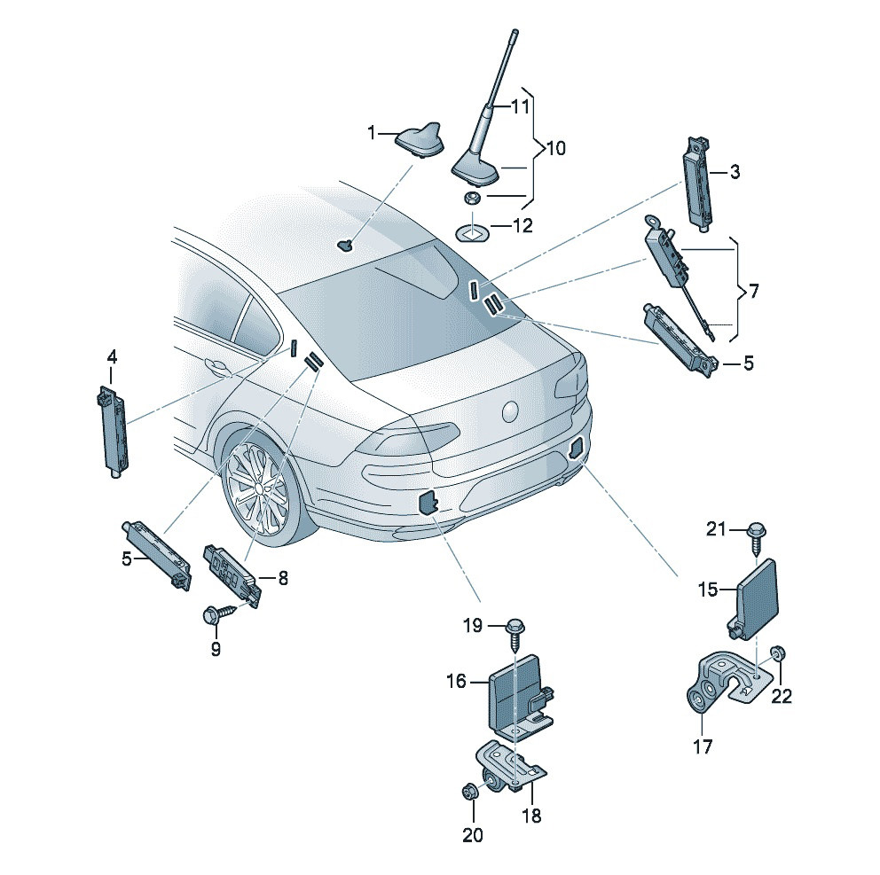Esflow 附件及娱乐 车顶组合天线滤波器GSM天线