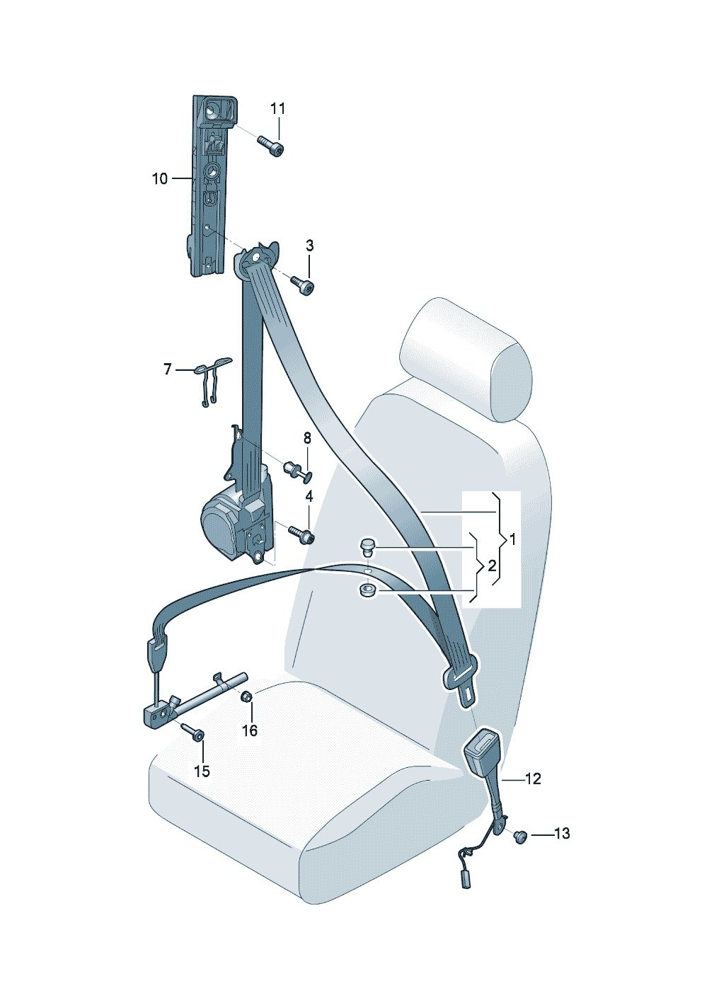 上汽大通MAXUS V90 车身 前三点式安全带