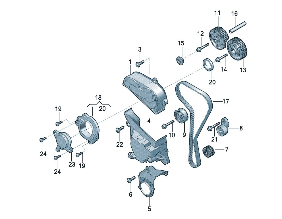 欧陆 发动机 齿形皮带及护罩