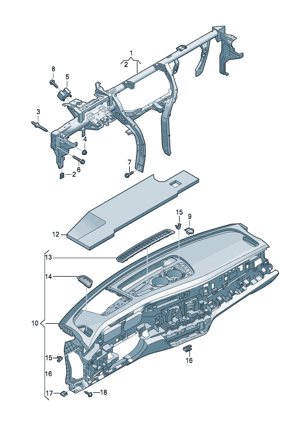 丰田SAI 车身 仪表板横梁仪表板