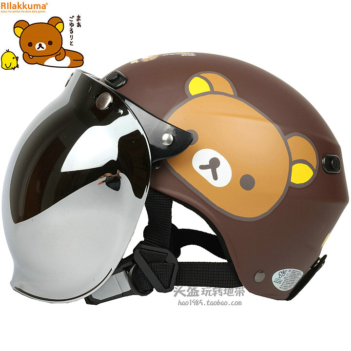 Taiwan Huatai Lara Bear Frosted coffee Harley motor car helmet men and women sunscreen UV summer four seasons