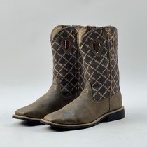 31 32 34 38 new style knight riding boots childrens cowboy boots genuine leather flat head embroidery