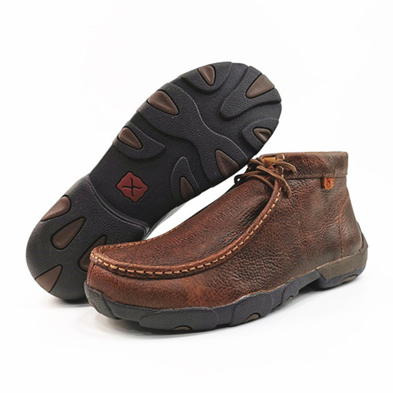 Lace Round Head Layer New Casual Foreign Trade Leather Shoes Men Hiking Shoes Bull Leather Handmade Shoes Big Size
