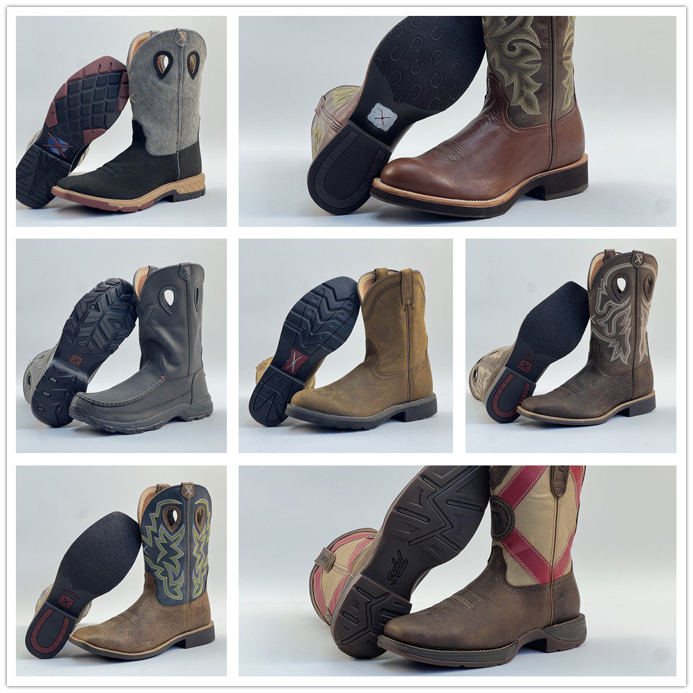 44-44.5码西部牛仔靴，刺绣套筒牛皮骑士马靴，穿上就是时尚焦点