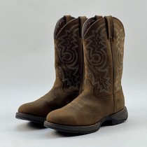 D42 Code Round Head West Cowboy Boots Man Rider Horse Boots Light Comfort Embroidered Locomotive Boots On a Double