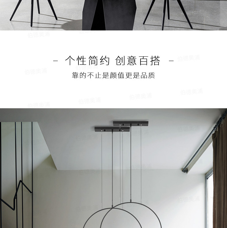 北欧灯具长条三头餐厅灯吧台吊灯现代简约设计师创意个性轻奢网红-阿里巴巴