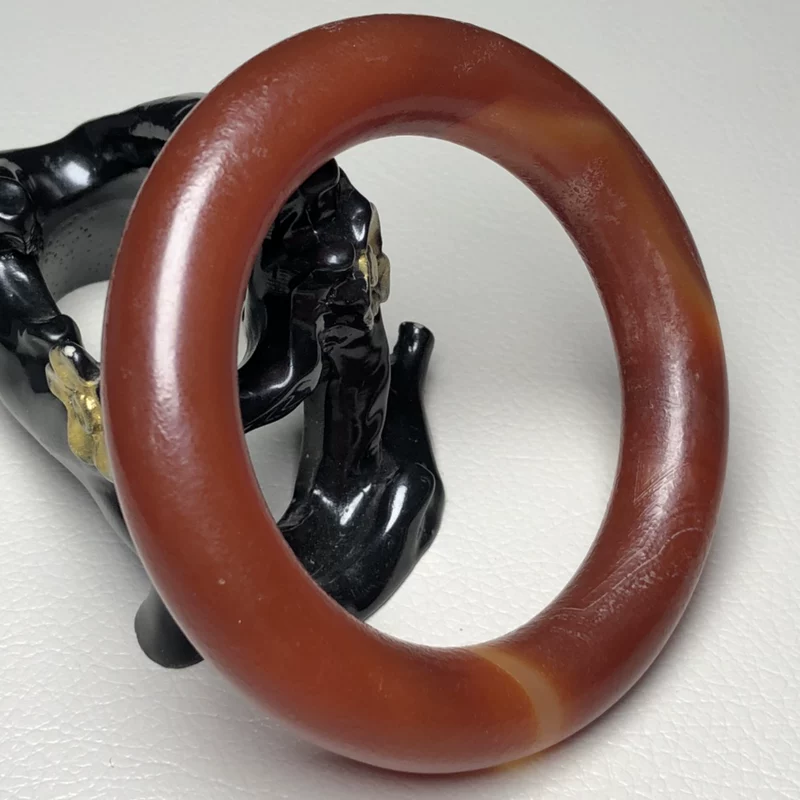 Сельский стиль, тонкая благоприятная красная агатовая bracelet, размер, внутренний диаметр 62, широкая полоса 14, F356