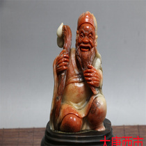 lx natural Shoushan stone hibiscus stone carved figure ornaments size 12*8*7 cm 304 grams