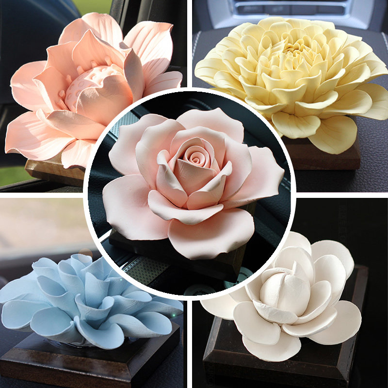 Home Car Perfume upscale Incense Pendulum with On-board Ceramic Lotus Flowers Goddess Lotus Interior Decoration Book House