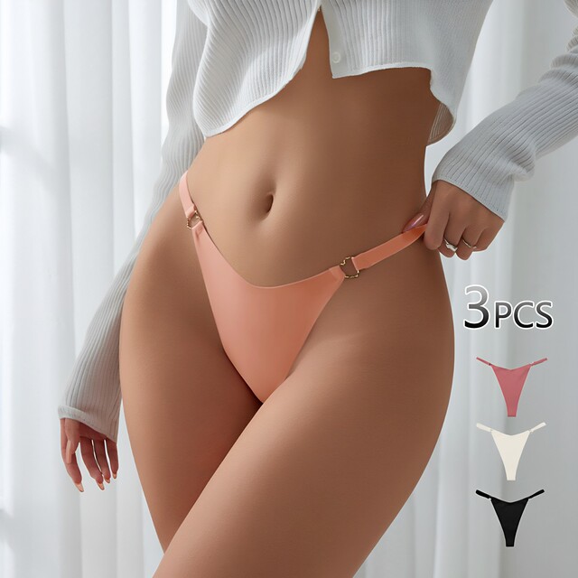 Ice silk one piece seamless ultra-thin sports thong for women