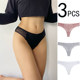 3-pack of black pure cotton lace sexy seamless thongs for women, cotton fabric, comfortable and breathable T-string pants for women