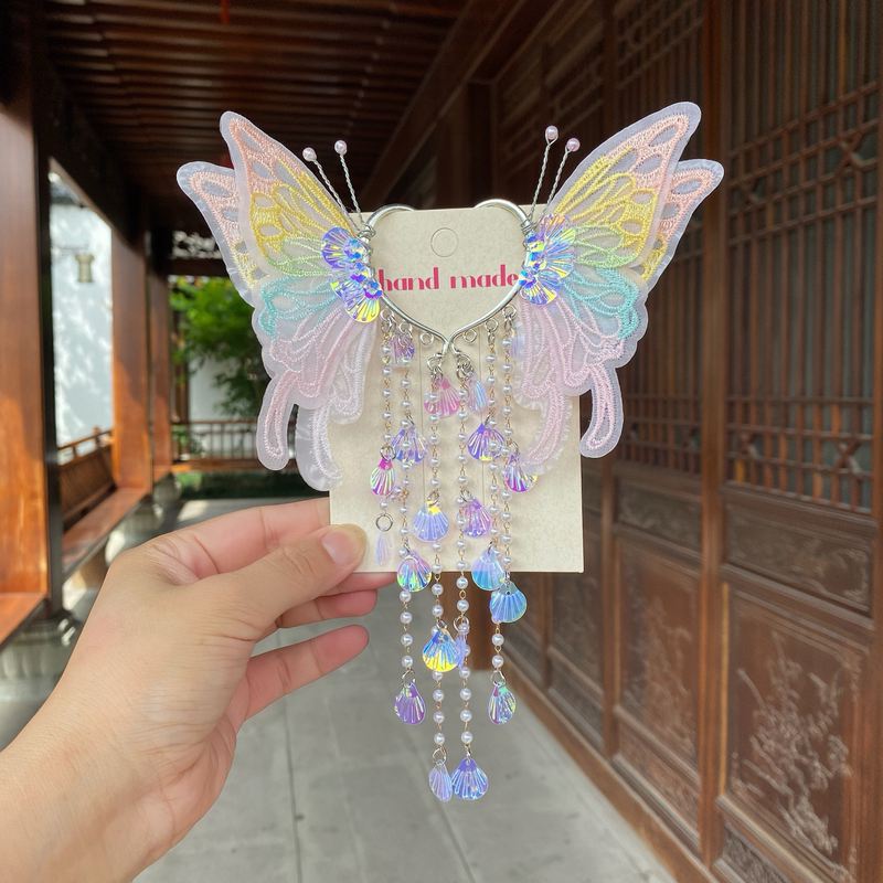 Children's Mermaid Accessories Ocean Shell Earrings for Girls Super Fairy Tassel Non-Pierced Princess Ear Hooks Girls' Earrings Children's Mermaid Accessories Ocean Shell Earrings for Girls Super Fairy Tassel Non-Pierced Princess Ear Hooks Girls' Earrings