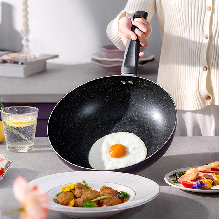 美的炒锅电磁炉不粘锅煎锅燃气燃气灶煤气灶通用家用炒菜锅平底锅 5
