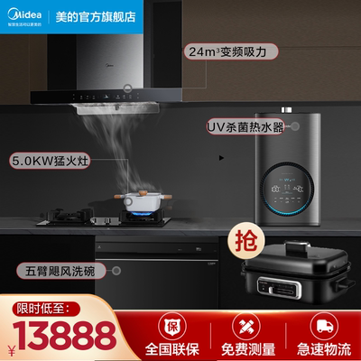 Midea TV703 Элементарная вытяжка с газовой плитой для водонагревателя посудомоечная машина упаковка дымовая плита набор многофункциональных наборов с 4 частями