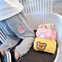 Female Baby Anti-mosquito Pants Thin 2022 Summer New Girl Child Ocean Gas Sports Pants Children Modale Pants FW
