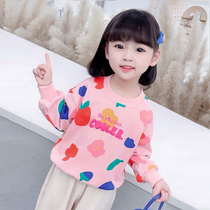 Girls long-sleeved sweater 2022 new spring and autumn clothes baby cotton top childrens loose foreign style jacket WT